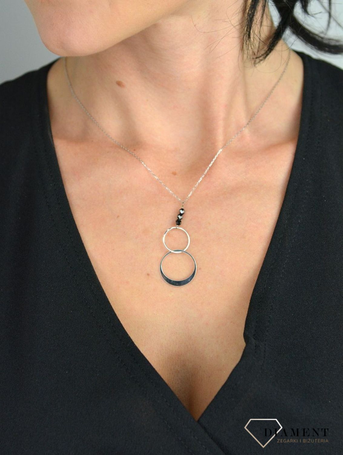 Naszyjnik srebrny Infinity ALNZ001542 koła i koraliki.jpg